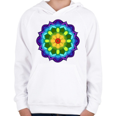 PRINTFASHION Mandala 5 - Gyerek kapucnis pulóver - Fehér