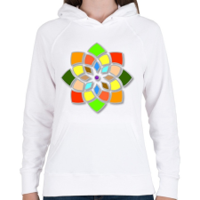 PRINTFASHION Mandala 6 - Női kapucnis pulóver - Fehér női pulóver, kardigán