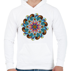 PRINTFASHION Mandala - Férfi kapucnis pulóver - Fehér