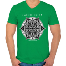 PRINTFASHION Mandala - Férfi V-nyakú póló - Zöld