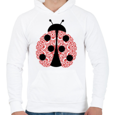 PRINTFASHION Mandala katica - Férfi kapucnis pulóver - Fehér