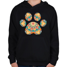 PRINTFASHION Mandala mancs - Gyerek kapucnis pulóver - Fekete