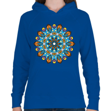 PRINTFASHION mandala - Női kapucnis pulóver - Királykék