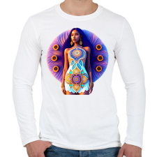 PRINTFASHION Mandala ruhás lány - Férfi hosszú ujjú póló - Fehér férfi póló