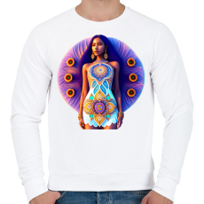 PRINTFASHION Mandala ruhás lány - Férfi pulóver - Fehér