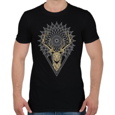 PRINTFASHION Mandala szarvas - Férfi póló - Fekete