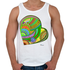 PRINTFASHION Mandala szív - Férfi atléta - Fehér atléta, trikó