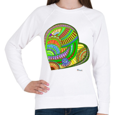 PRINTFASHION Mandala szív - Női pulóver - Fehér női pulóver, kardigán