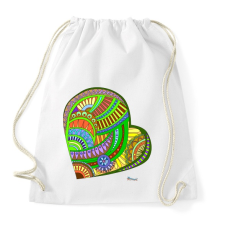 PRINTFASHION Mandala szív - Sportzsák, Tornazsák - Fehér tornazsák
