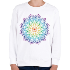 PRINTFASHION Mandala virág - Gyerek pulóver - Fehér