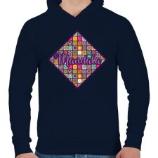 PRINTFASHION Mandalák - Férfi kapucnis pulóver - Sötétkék férfi pulóver, kardigán