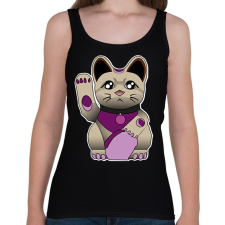 PRINTFASHION maneki neko - Női atléta - Fekete női trikó