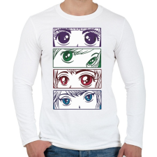 PRINTFASHION Manga szemek - eyes - Férfi hosszú ujjú póló - Fehér férfi póló