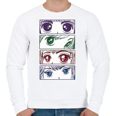 PRINTFASHION Manga szemek - eyes - Férfi pulóver - Fehér