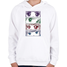 PRINTFASHION Manga szemek - eyes - Gyerek kapucnis pulóver - Fehér