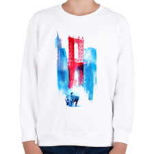 PRINTFASHION Manhattan Bridge - Gyerek pulóver - Fehér gyerek pulóver, kardigán