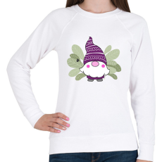 PRINTFASHION manó levelekkel - Női pulóver - Fehér