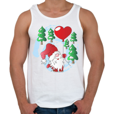 PRINTFASHION Manó Mikulás szívvel - Férfi atléta - Fehér