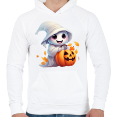 PRINTFASHION Manó szellem - Férfi kapucnis pulóver - Fehér