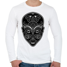 PRINTFASHION MAORI - Férfi hosszú ujjú póló - Fehér férfi póló