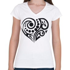 PRINTFASHION Maori szív3 - Női V-nyakú póló - Fehér