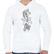 PRINTFASHION Maori virág1 - Férfi kapucnis pulóver - Fehér férfi pulóver, kardigán