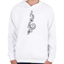 PRINTFASHION Maori virág2 - Gyerek kapucnis pulóver - Fehér gyerek pulóver, kardigán