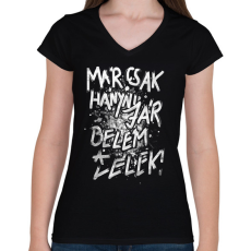 PRINTFASHION Már csak hányni jár belém a lélek! - Női V-nyakú póló - Fekete