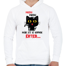 PRINTFASHION Már itt is vagyok - Férfi kapucnis pulóver - Fehér