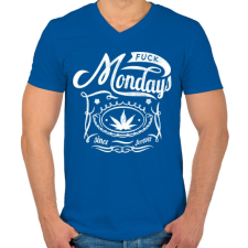 PRINTFASHION Már megint hétfő - Férfi V-nyakú póló - Királykék férfi póló