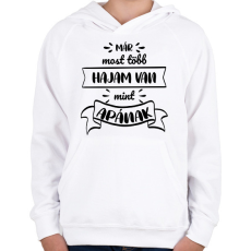 PRINTFASHION Már most több hajam van - Gyerek kapucnis pulóver - Fehér