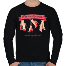 PRINTFASHION Már van elég cipőm! - ...mondta: soha, senki! - Férfi pulóver - Fekete férfi pulóver, kardigán