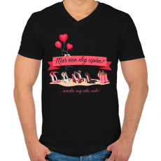 PRINTFASHION Már van elég cipőm! - ...mondta: soha, senki! - Férfi V-nyakú póló - Fekete