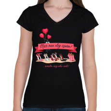 PRINTFASHION Már van elég cipőm! - ...mondta: soha, senki! - Női V-nyakú póló - Fekete