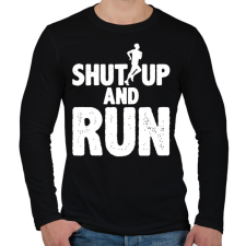 PRINTFASHION Maradj csendben és Fuss - Férfi hosszú ujjú póló - Fekete férfi póló