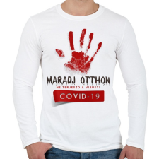 PRINTFASHION Maradj otthon, ne terjeszd a vírust - Férfi hosszú ujjú póló - Fehér férfi póló