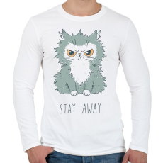 PRINTFASHION Maradj távol - Férfi hosszú ujjú póló - Fehér