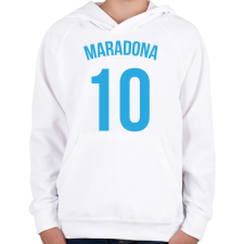 PRINTFASHION Maradona 10 - Gyerek kapucnis pulóver - Fehér gyerek pulóver, kardigán