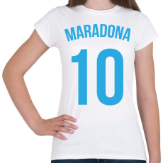 PRINTFASHION Maradona 10 - Női póló - Fehér