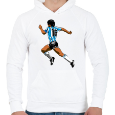 PRINTFASHION Maradona - Férfi kapucnis pulóver - Fehér férfi pulóver, kardigán