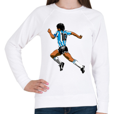 PRINTFASHION Maradona - Női pulóver - Fehér