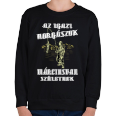 PRINTFASHION Márciusi horgász - Gyerek pulóver - Fekete
