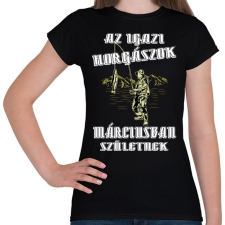 PRINTFASHION Márciusi horgász - Női póló - Fekete női póló