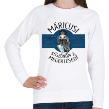 PRINTFASHION Márciusi lány vagyok - Női pulóver - Fehér női pulóver, kardigán