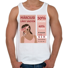 PRINTFASHION Márciusi lány vagyok - százalékos - Férfi atléta - Fehér atléta, trikó