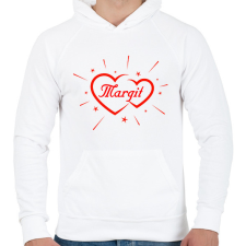 PRINTFASHION Margit - Férfi kapucnis pulóver - Fehér férfi pulóver, kardigán