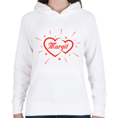 PRINTFASHION Margit - Női kapucnis pulóver - Fehér