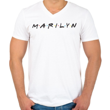 PRINTFASHION Marilyn - Férfi V-nyakú póló - Fehér férfi póló