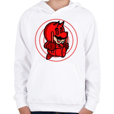 PRINTFASHION Mario devil - Gyerek kapucnis pulóver - Fehér gyerek pulóver, kardigán
