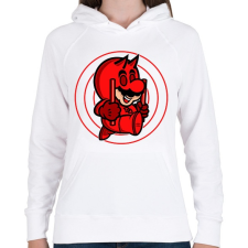 PRINTFASHION Mario devil - Női kapucnis pulóver - Fehér női pulóver, kardigán